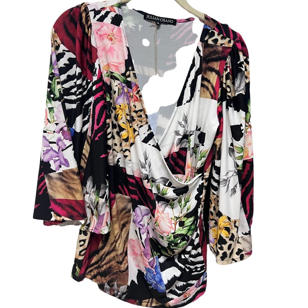 multi color animal print top